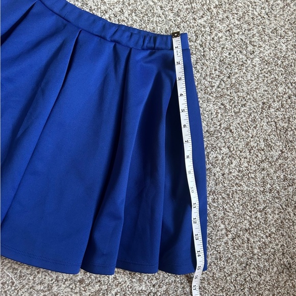 🦋 Forever 21 Royal Blue Skater Skirt Mini Casual Cheerleader High Waist Small - Picture 4 of 5